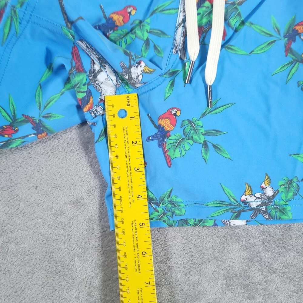 NEW Fair‎ Harbor Bungalow Short Mens 2X Blue Parrot Party Tropical Swim Trunks